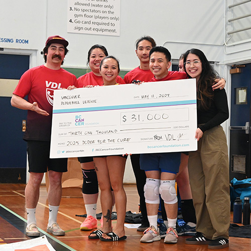 Dodge for the Cure fundraising team with Joanna Ng from BC Cancer Foundation