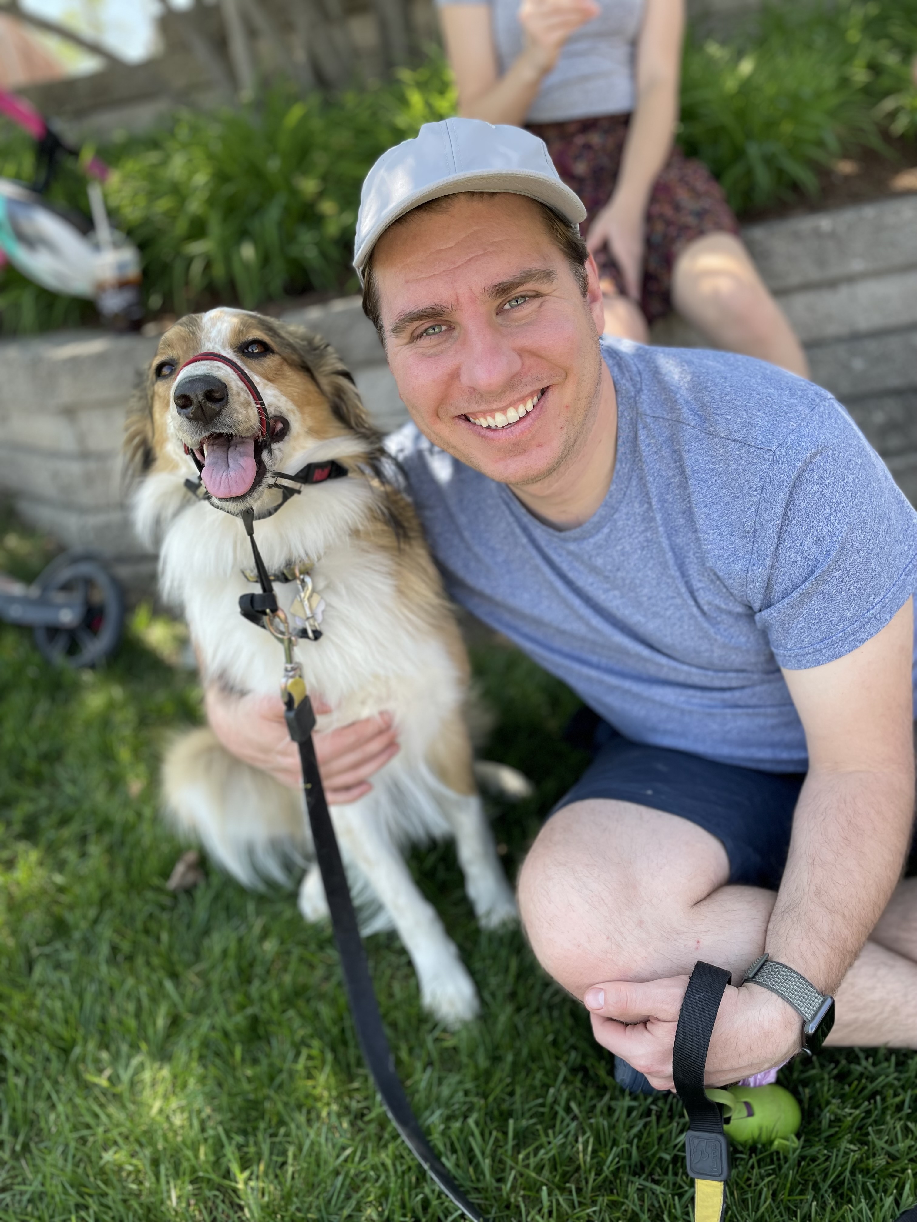 Trevor and his border collie, Hazel. Trevor and his border collie, Hazel.
