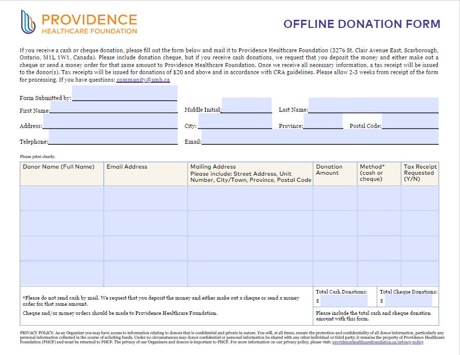 Offline Donation Form